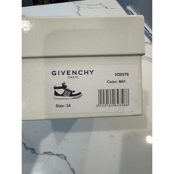 Givenchy Kids 4G High-Top Sneakers in Black/White Size 34 - Picture 11 of 11